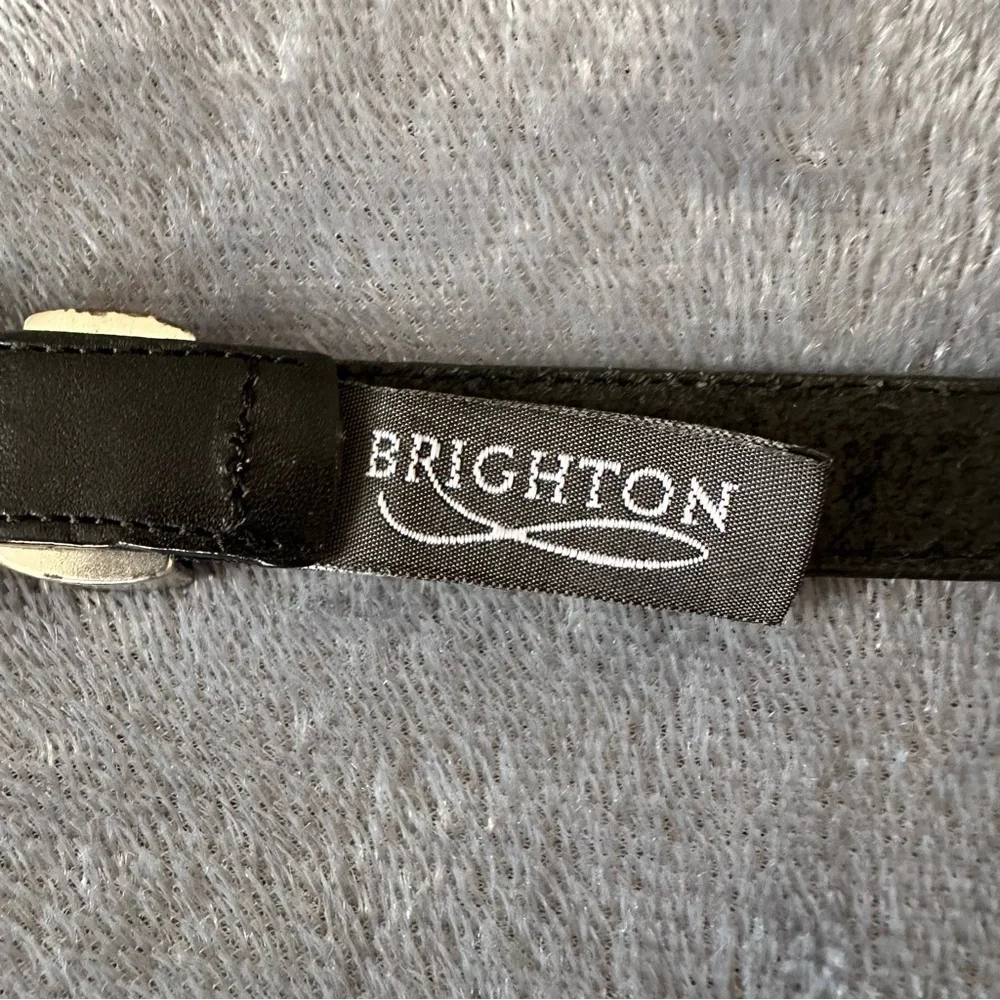 Brighton Black silver buckle Leather Belt Size S/28